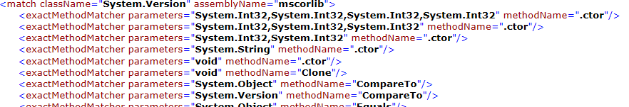Sample output from nrconfig run against mscorlib, just for fun